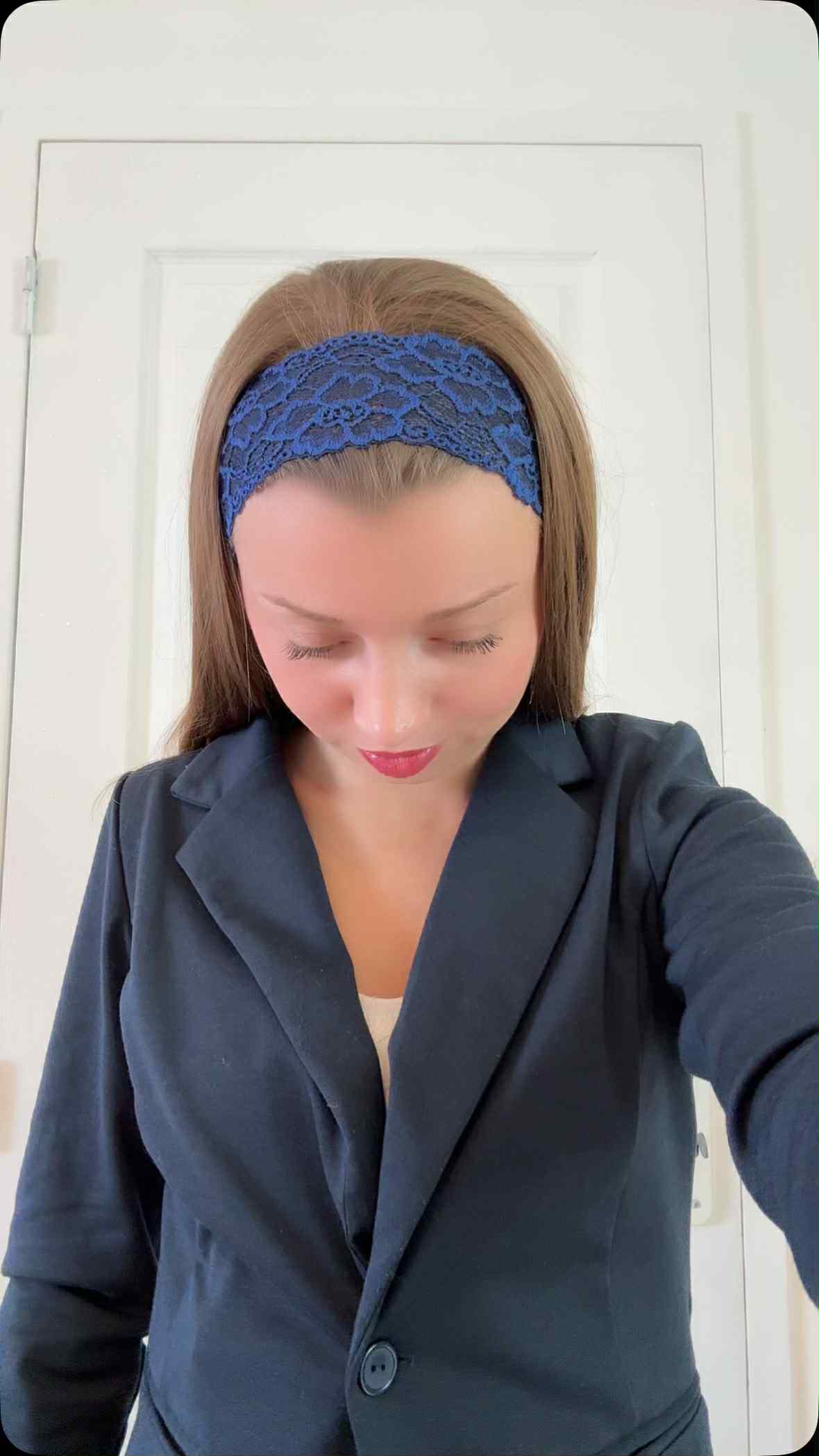 Bandeau à cheveux " Dentelle de Minuit " - Modèle Femme