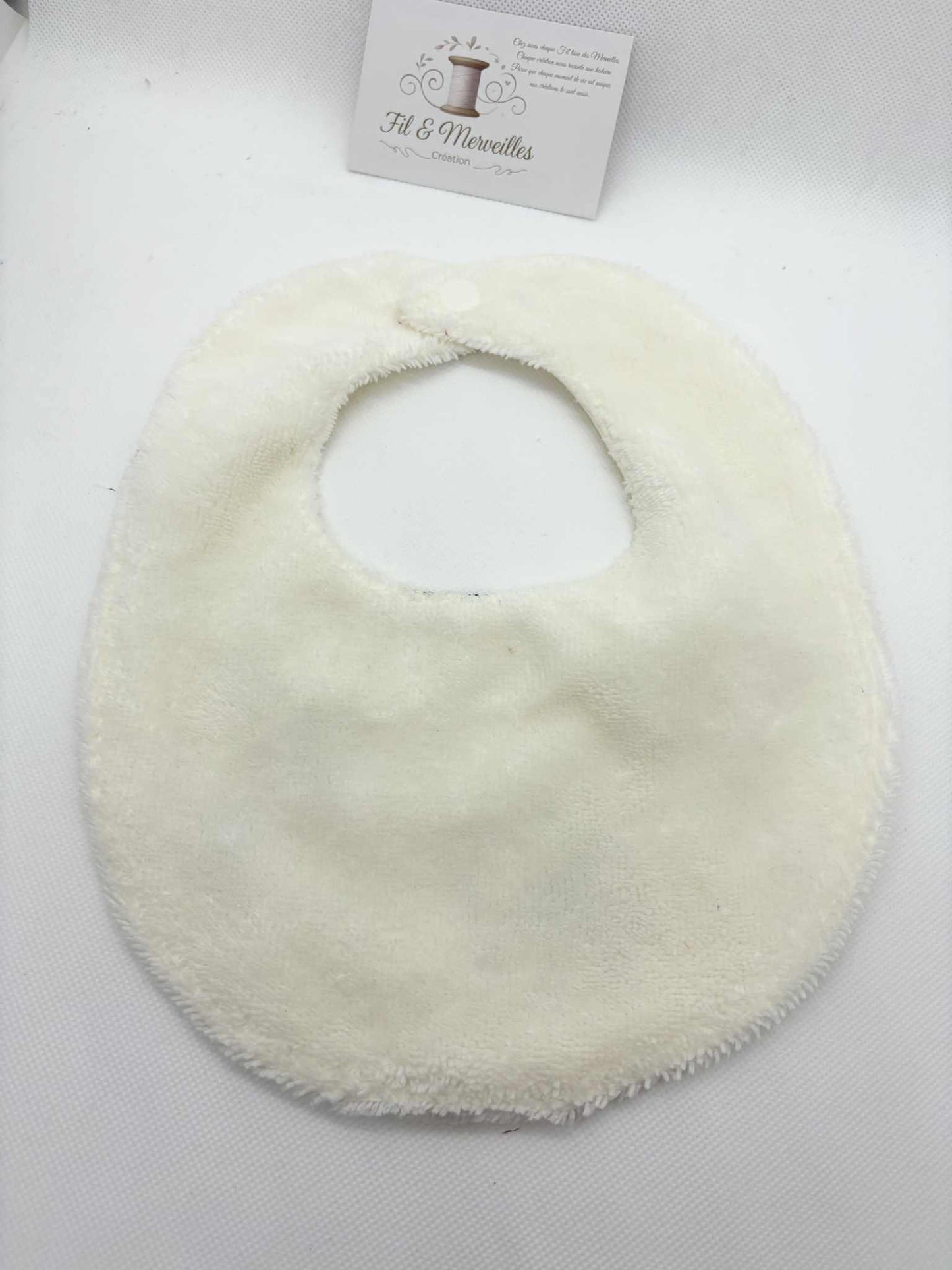 Lot de 2 bavoirs ourson éponge de bambou blanche 0/18 mois