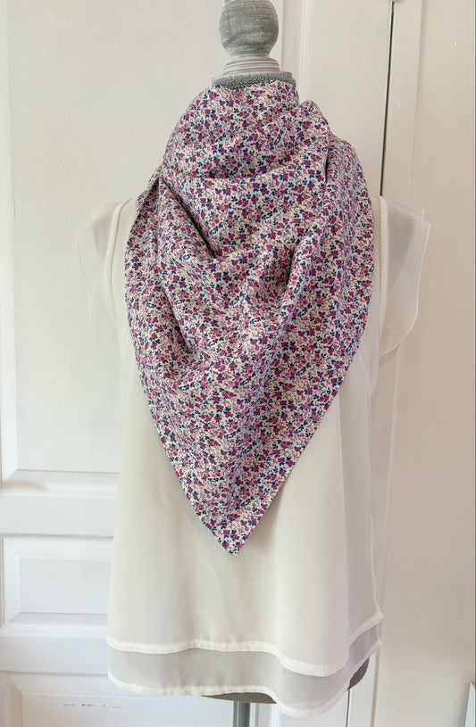 Grand Foulard artisanale " Bouquet sauvage "