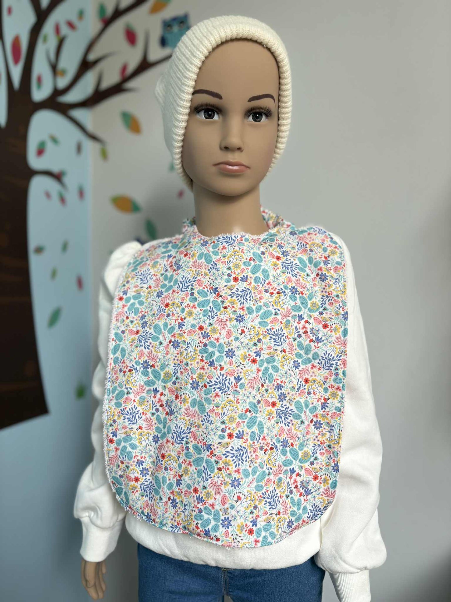 Bavoir maternelle 3/5 ans " Bouille Fleurie"