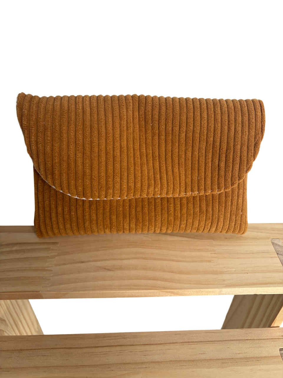 Pochette multifonction velours moutarde " Visage d'Or"