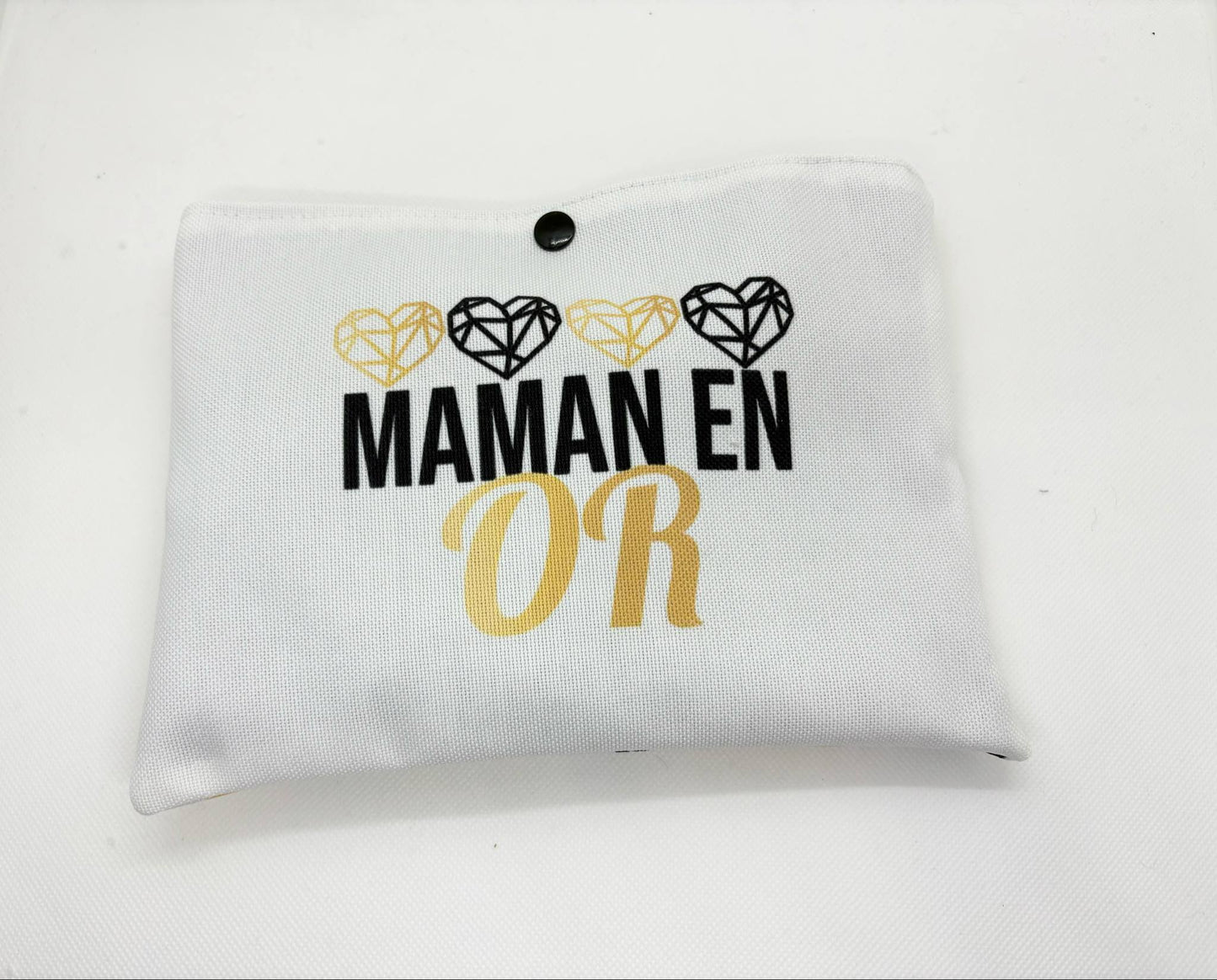 Coffret " Maman en Or " - Lot de 8 lingettes lavables et sa jolie pochette