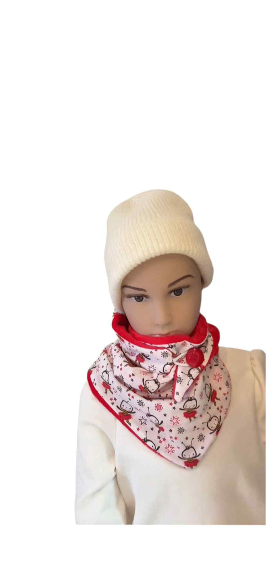 Chèche 3/4 ans " Petite abeille " rouge