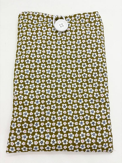 Pochette pour Livre ou Liseuse " Les Fleurs du Livre " - Modèle Grand