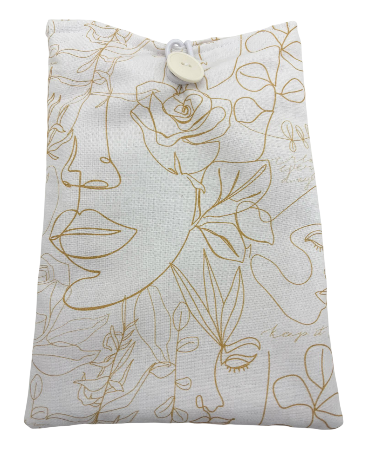 Pochette pour Livre ou Lisseuse " Visage d'Or" - Modèle petit