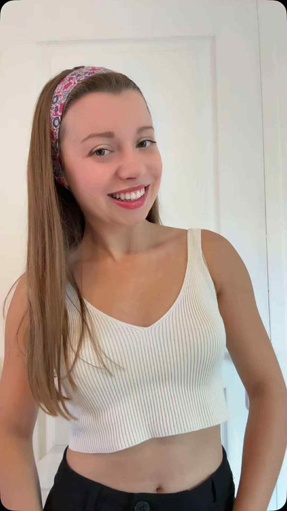 Bandeau à cheveux " Capeline Fleurie" - Modèle 10/ 12 ans