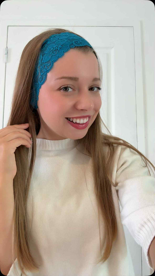 Bandeau à Cheveux " Eclat Turquoise " - Modèle Femme