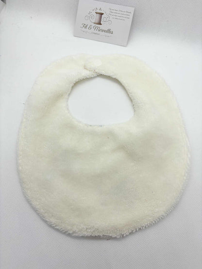Lot de 2 bavoirs ourson éponge de bambou blanche 0/18 mois