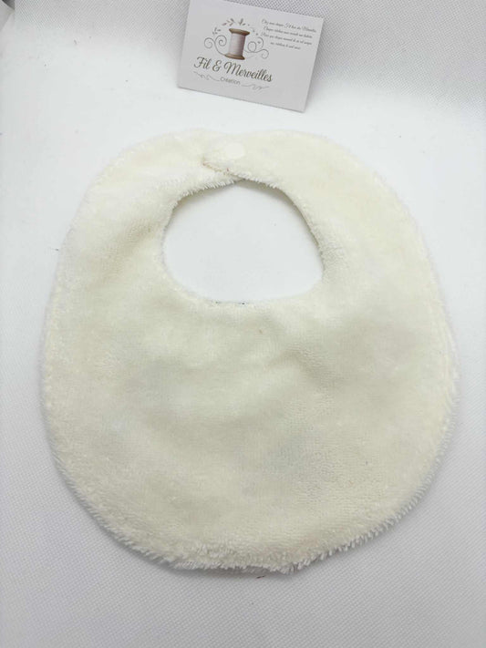 Lot de 2 bavoirs ourson éponge de bambou blanche 0/18 mois
