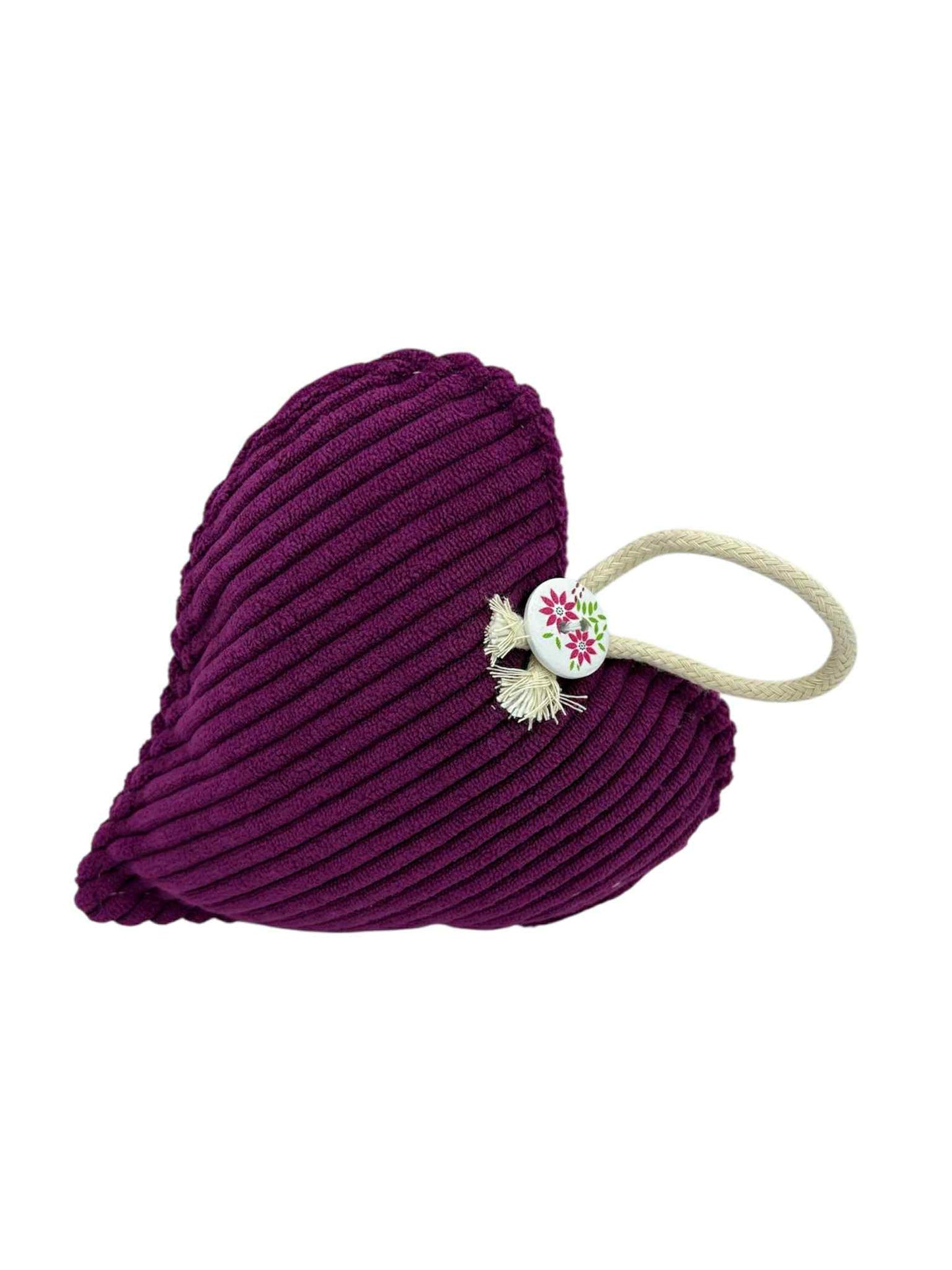 Coeur enchanté velours aubergine " Coeur Précieux"