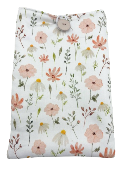 Pochette pour Livre ou Liseuse " Bouquet de Mots " - Modèle moyen
