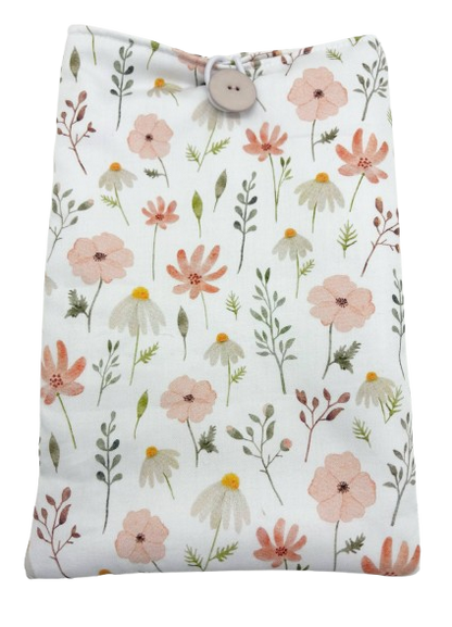 Pochette pour Livre ou Liseuse " Bouquet de Mots " - Modèle moyen
