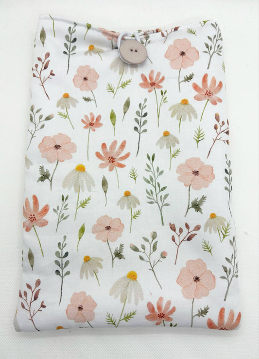 Pochette pour Livre ou Liseuse " Bouquet de Mots " - Modèle Grand