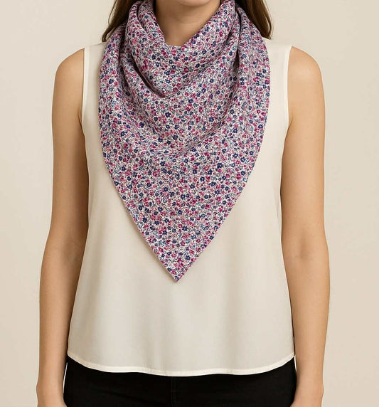 Grand Foulard artisanale " Bouquet sauvage "