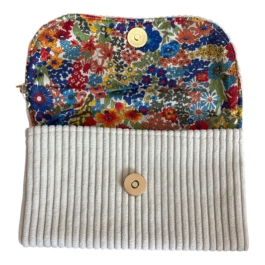 Pochette velours multifonctions écru « La cachette »