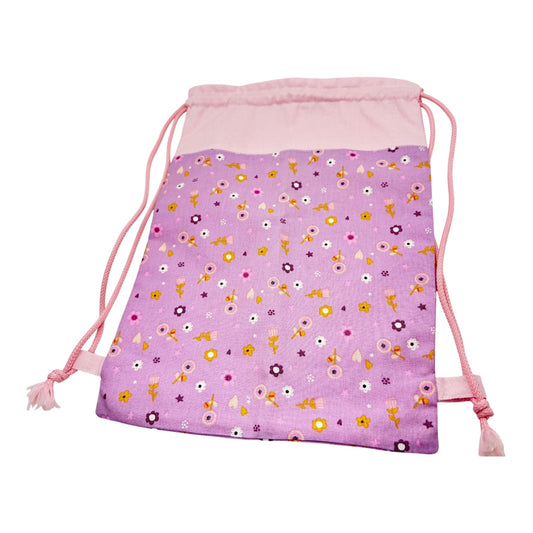 Pochon à cordon " Bal des fleurs" Personnalisable - Le Petit Sac à Trésors