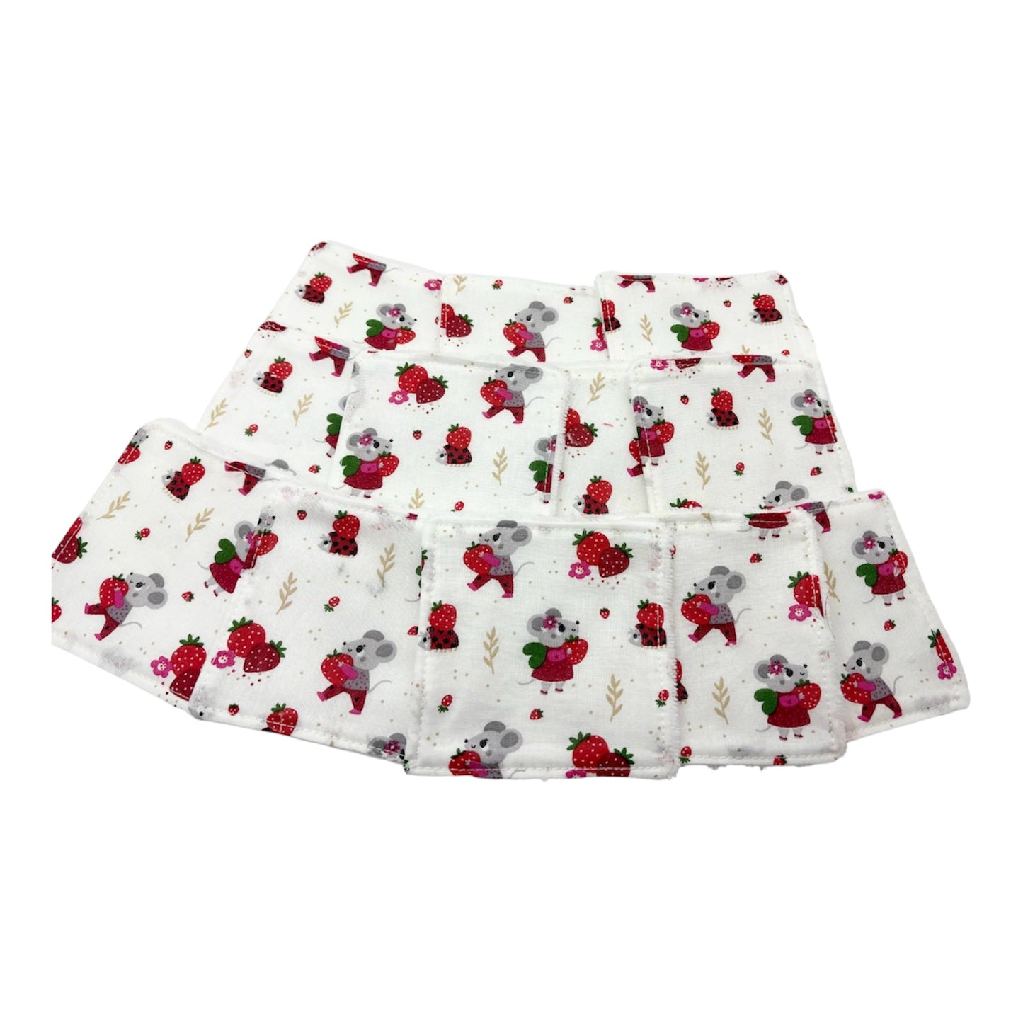 Lot de 5 lingettes lavables petites souris