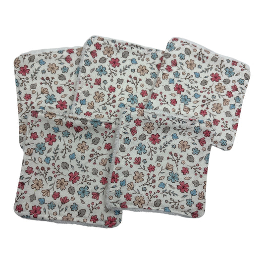 Lot de 5 lingettes lavables " Flore"