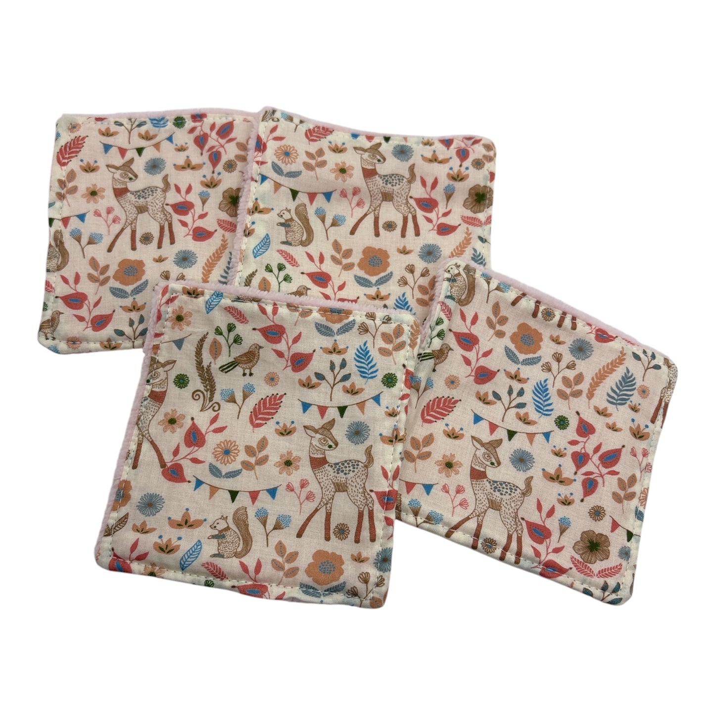 Lot de 4 lingettes lavables " Forêt "