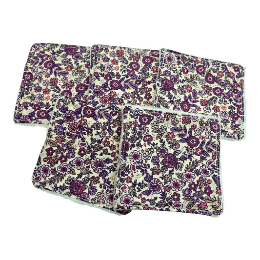 Lot de 5 lingettes lavables " Camélia "