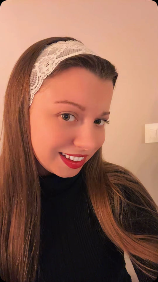 Bandeau en dentelle écru