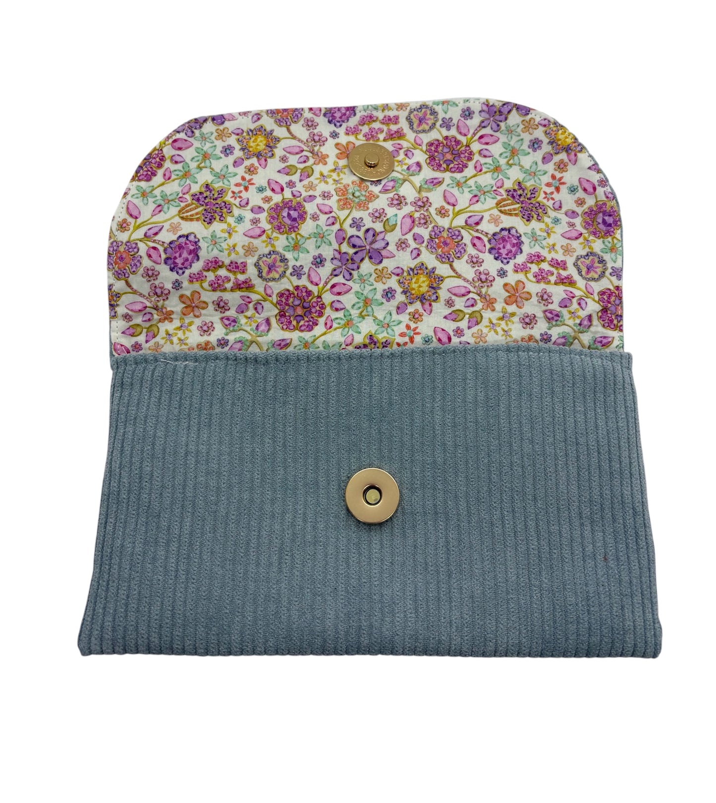 Pochette multifonctions velours «  Fleurs sauvage »