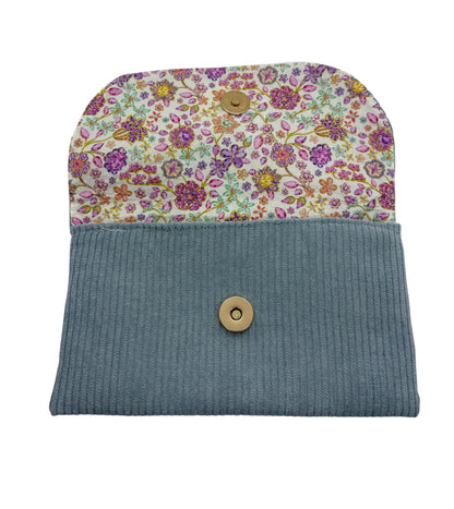 Pochette multifonctions velours «  Fleurs sauvage »