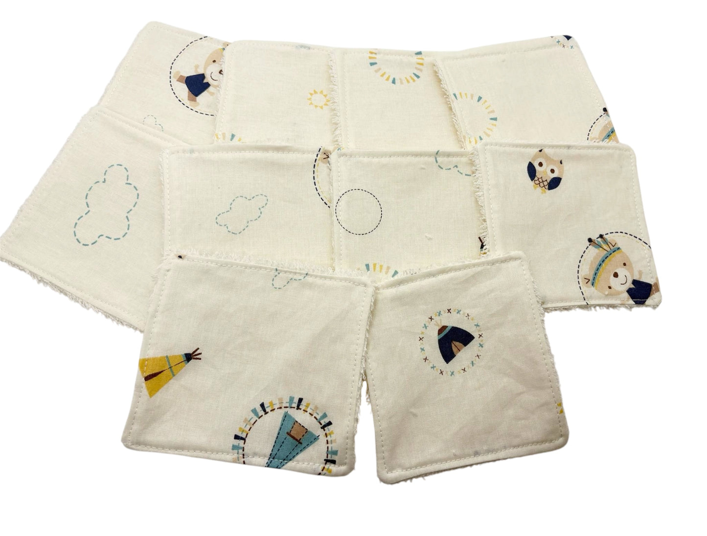 Lot de 5 lingettes lavables Ourson