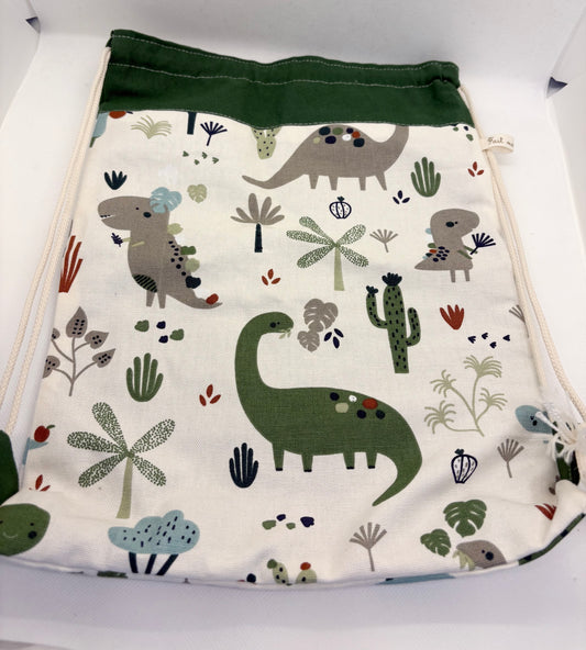 Pochon à cordon " L'île des Dinos" Personnalisable   - Le Petit Sac à Trésors