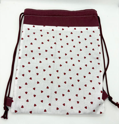 Pochon à cordon " Coeur en fête " Personnalisable - Le Petit Sac à Trésors