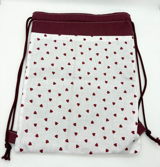 Pochon à cordon " Coeur en fête " Personnalisable - Le Petit Sac à Trésors