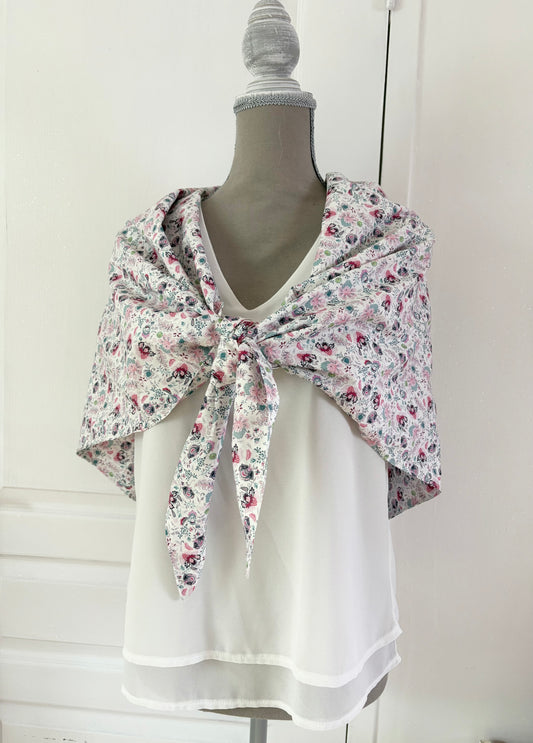 Grand Foulard artisanale " Douceur Floral "