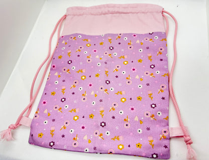 Pochon à cordon " Bal des fleurs" Personnalisable - Le Petit Sac à Trésors