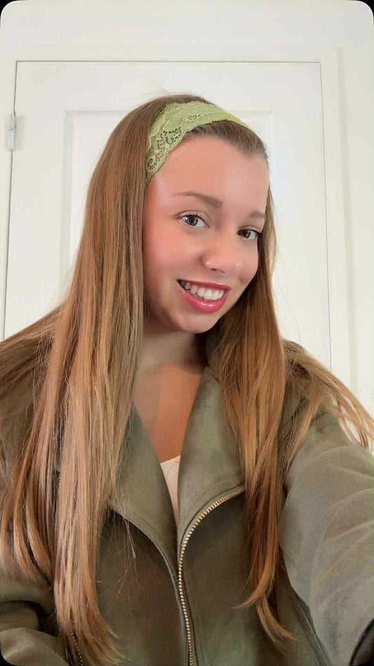 Bandeau à cheveux " Eclat pistache " - Modèle Femme