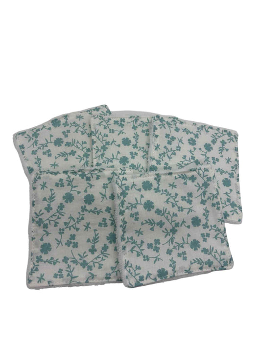 Lot de 5 lingettes " Fleur bleu"