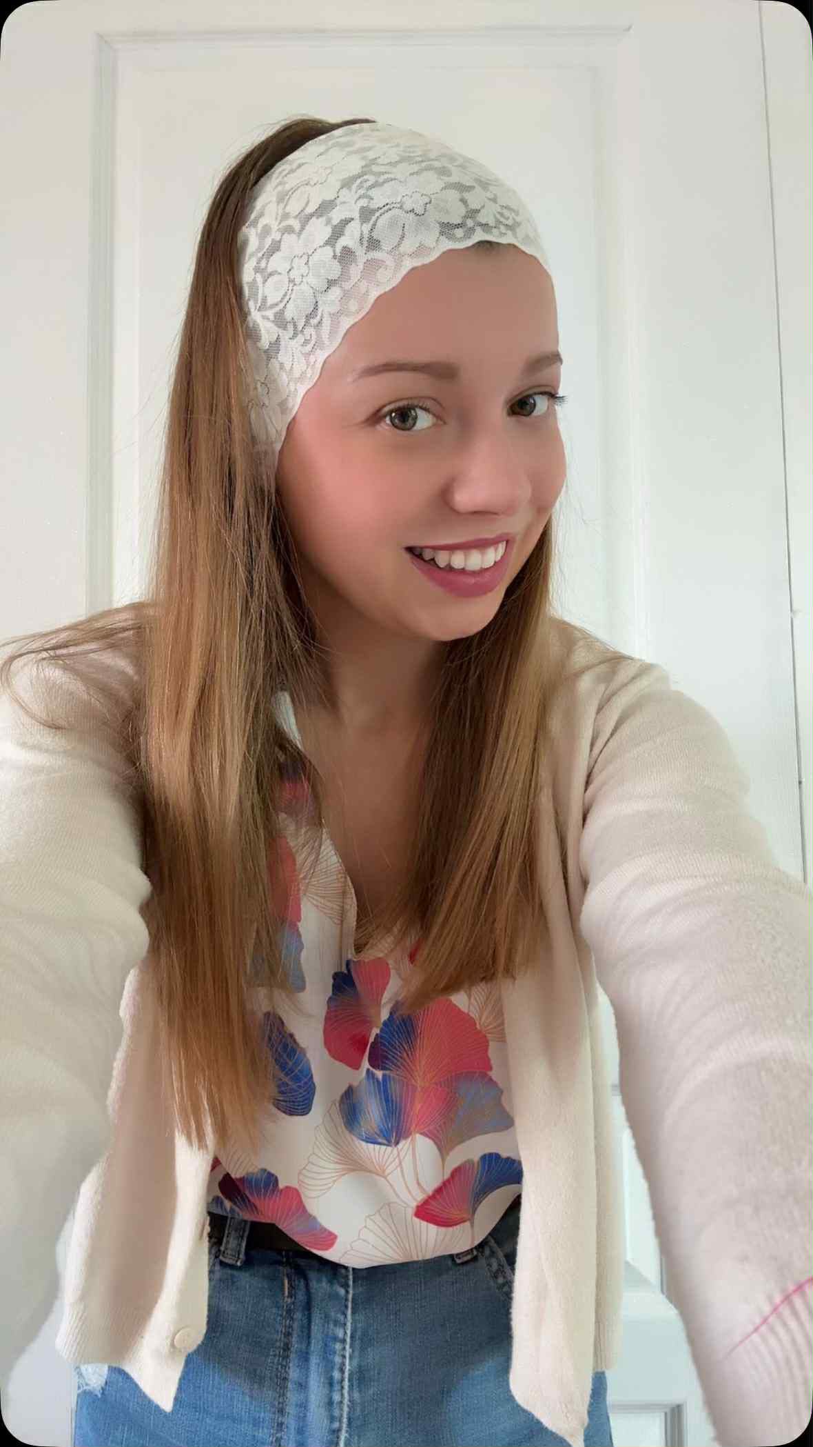 Bandeau à cheveux " Ecru bohème "- modèle femme