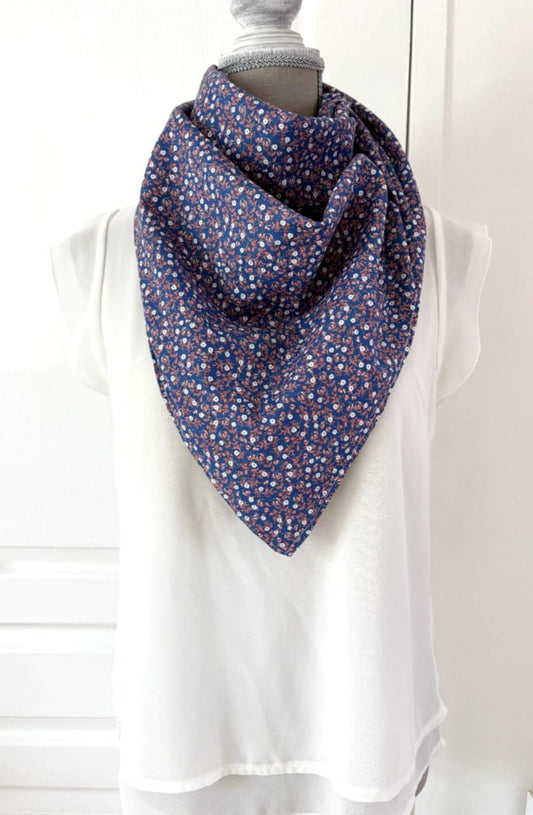 Grand Foulard artisanale "Sous un ciel fleuri"