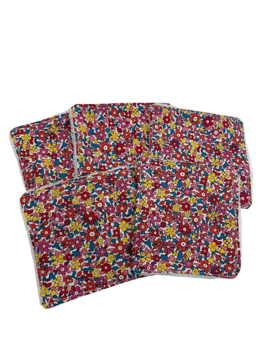 Lot de 5 lingettes lavables " A fleur "