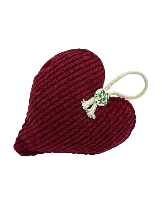 Coeur enchanté velours bordeaux " Coeur Délicat"