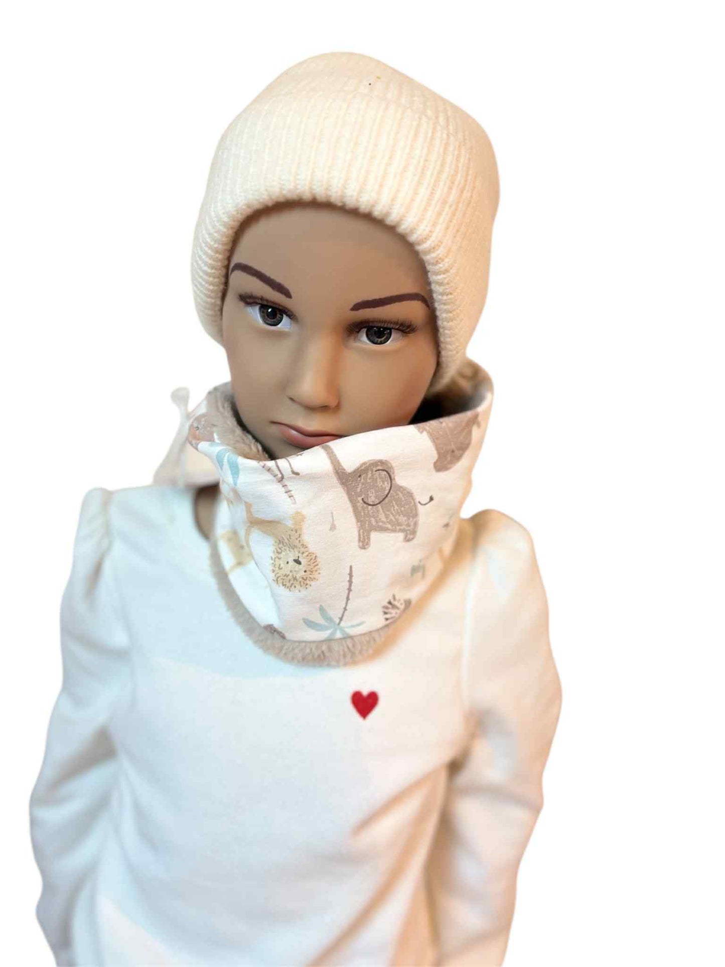 Snood 18mois/ 36 mois " animaux sauvage" beige