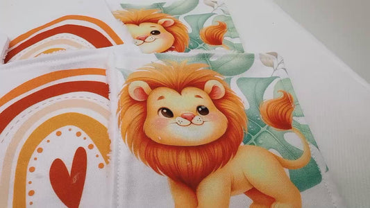 Lot de 8 lingettes lavables animaux