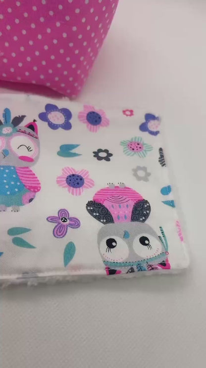 Lingettes lavables ( 8 lingettes) bébés & panière zéro déchet