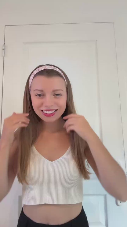 Bandeau à cheveux " Capeline Fleurie" - Modèle 10/ 12 ans