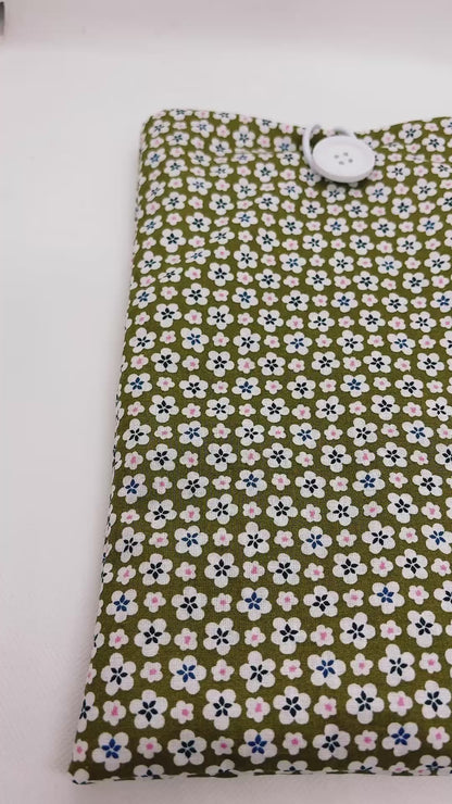 Pochette pour Livre ou Liseuse " Les Fleurs du Livre " - Modèle Grand