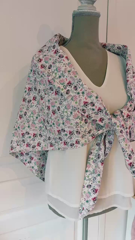 Grand Foulard artisanale " Douceur Floral "
