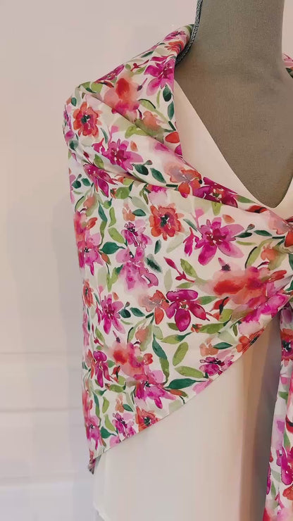 Grand Foulard artisanale " Douce Romance "