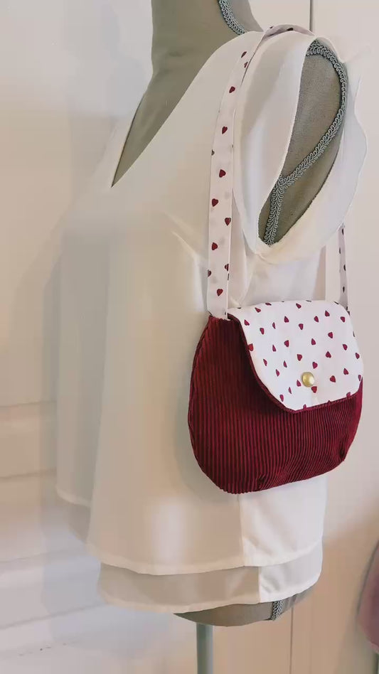 Petit sac enfant  -  " Coeur Grenadine "