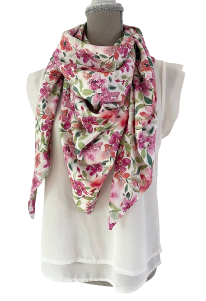 Grand Foulard artisanale " Douce Romance "