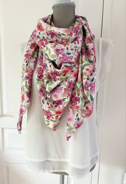 Grand Foulard artisanale " Douce Romance "